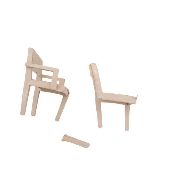 Vintage Marx Dollhouse Kitchen Lot Plastic Dollhouse Sink Fridge Table Chairs - Picture 9 of 9